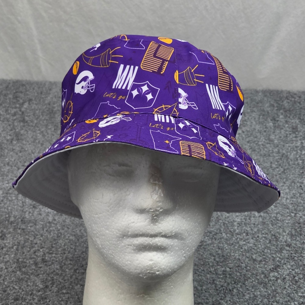 Minnesota Vikings Bucket Hat Reversible Purple White NFL Football Fanwear Sun